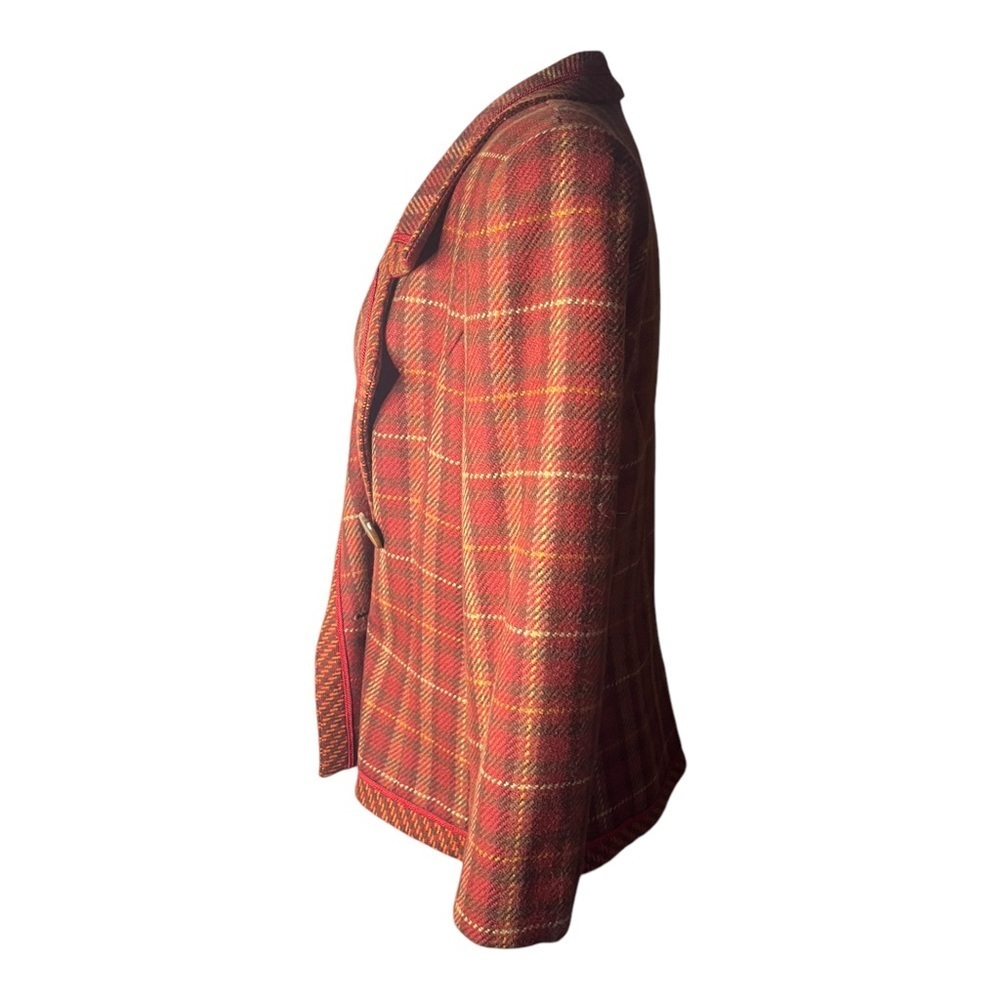 Vintage Wool 1970’s Plaid Coat 12 - Picture 2 of 8